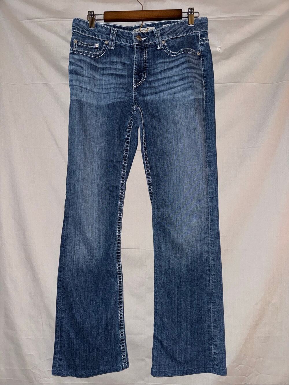 BKE Harper Womens Bootcut Jeans Medium Wash Contrast Stitch Denim, Size 28 x 31½